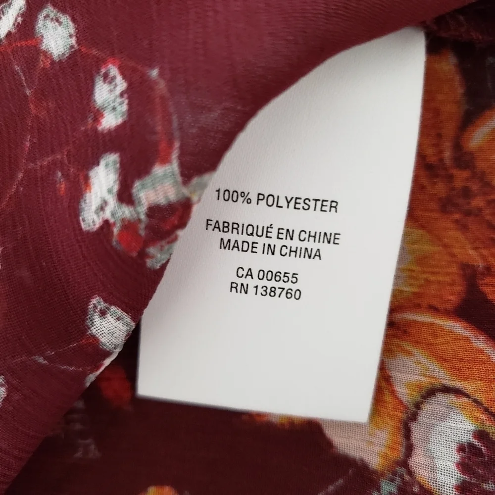 ⭐3/$25⭐ Reitmans Women's Sheer Ruffled Floral Top Size L - Picture 10 of 12